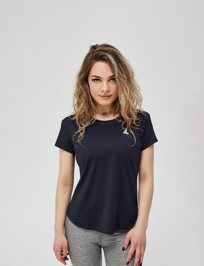 Футболка женская  втачной рукав CHAMP T-shirt Темно-синяя