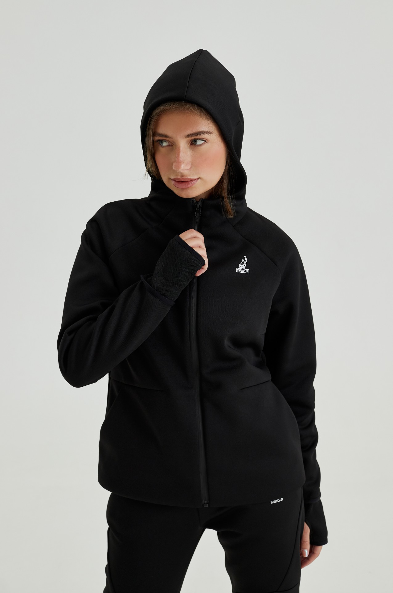 Кофта утепленная женская с капюшоном CHAMP Hoodie Черная