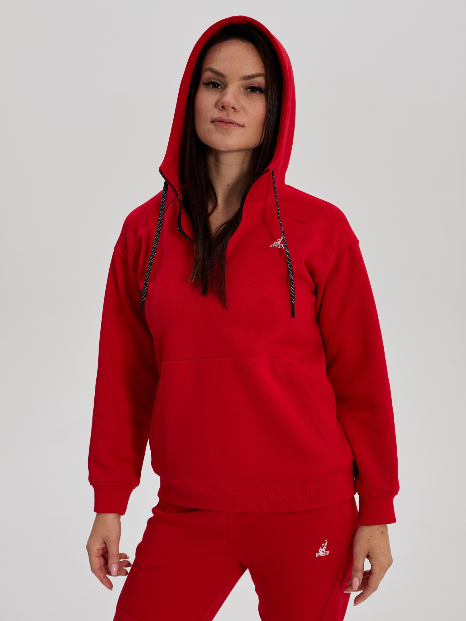 Кофта утепленная женская с капюшоном CHAMP 2Hoodie Красная