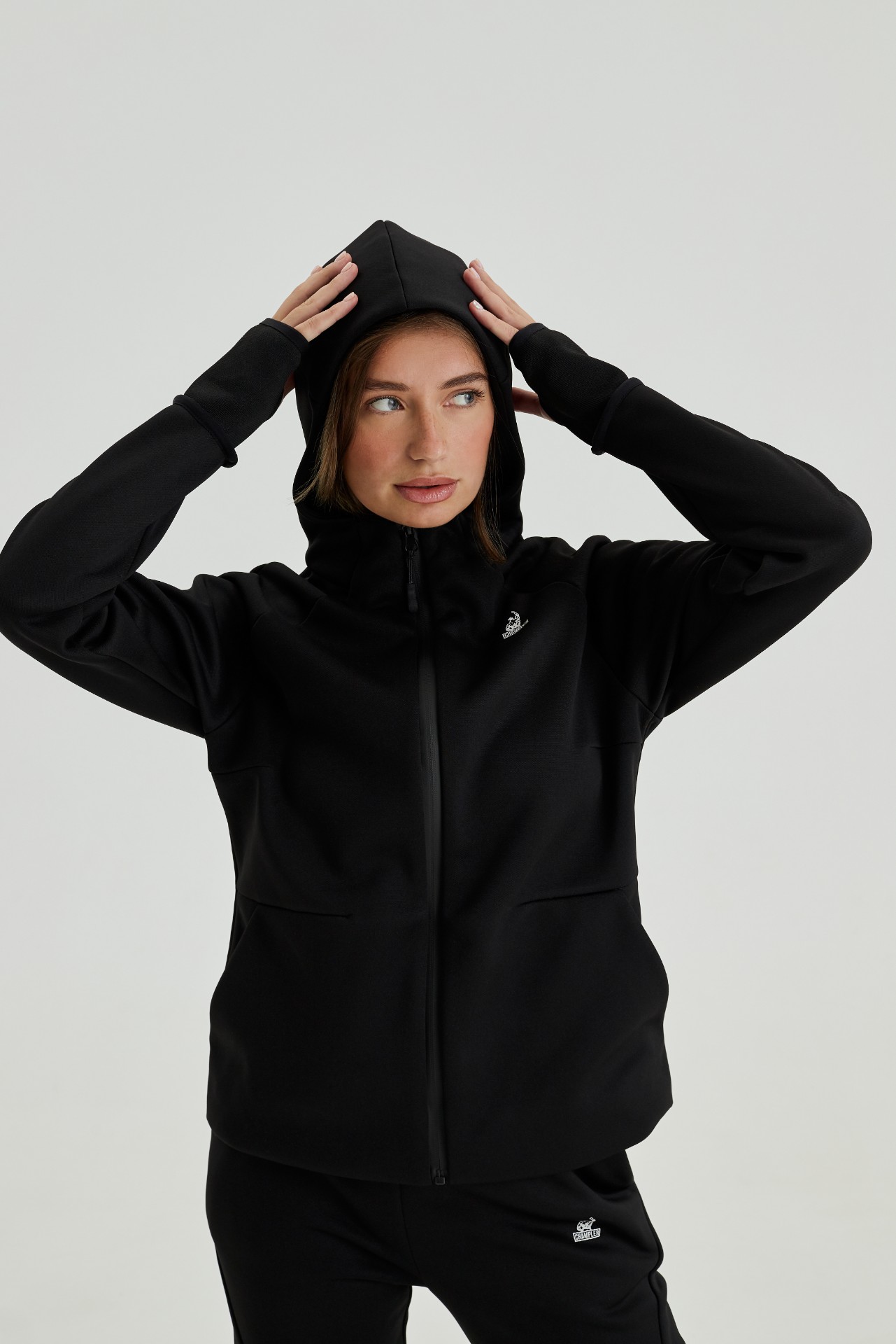 Кофта утепленная женская с капюшоном CHAMP Hoodie Черная