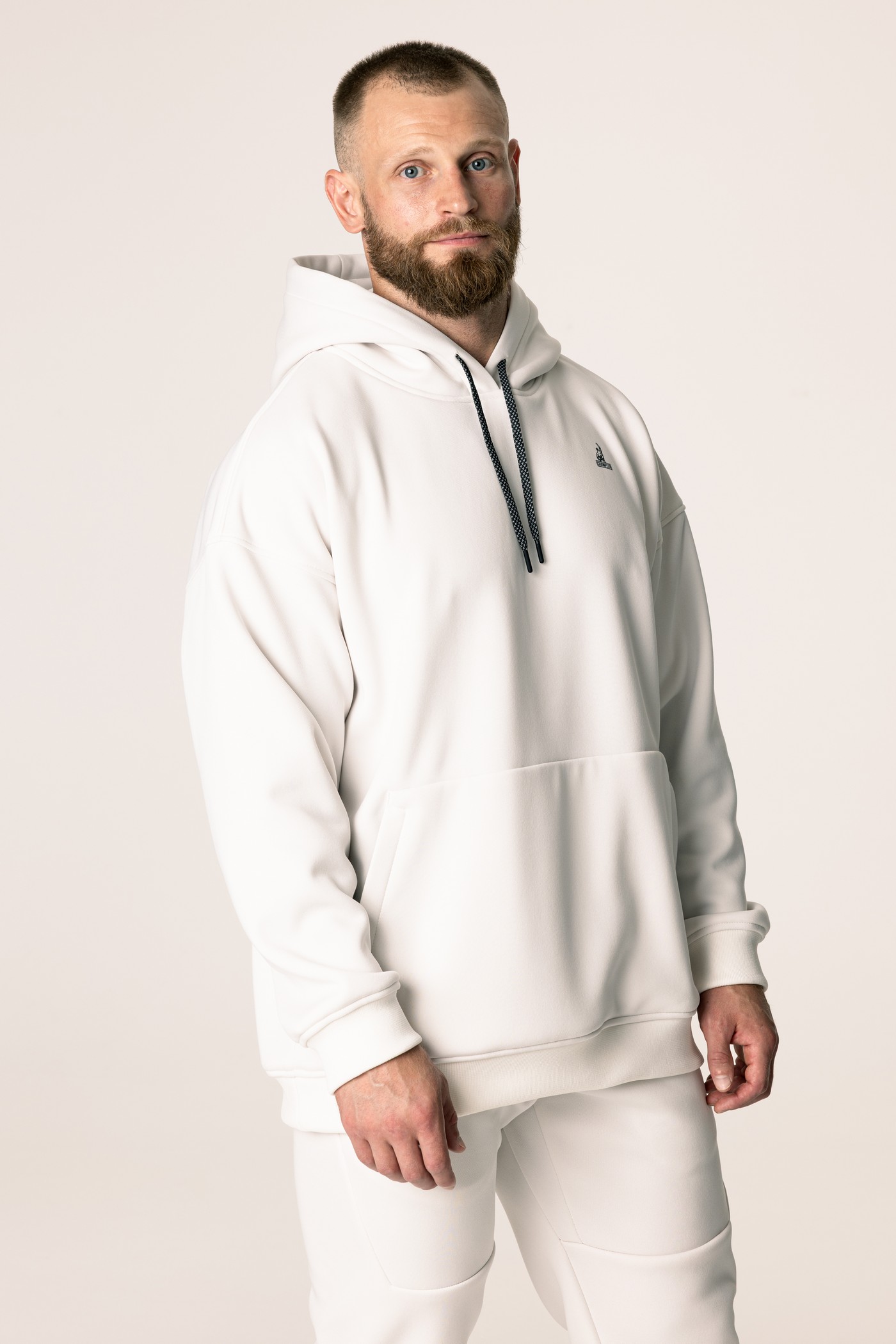 Кофта утепленная мужские с капюшоном CHAMP Hoodie OVERSIZE Айвори