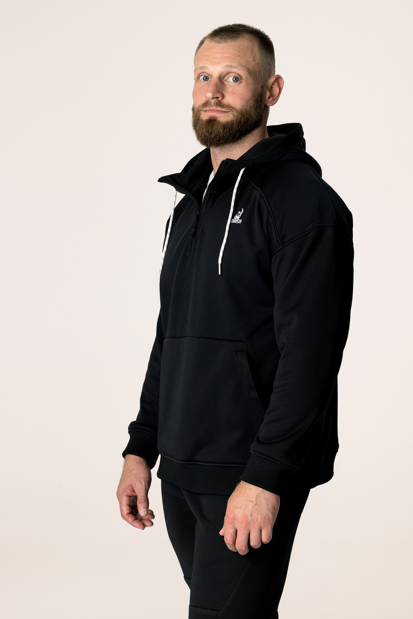 Кофта утепленная мужские с капюшоном CHAMP 2Hoodie Черная
