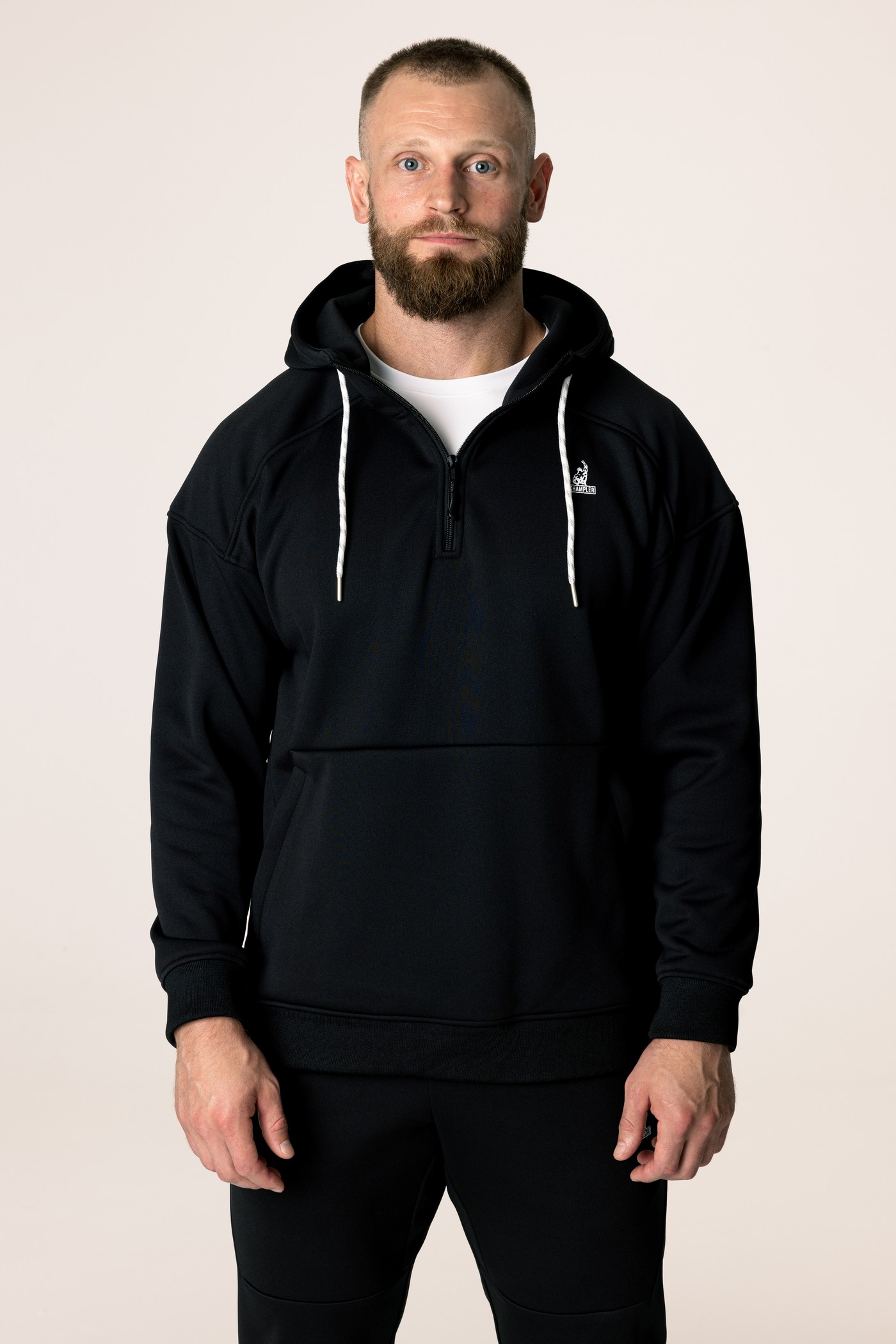 Кофта утепленная мужские с капюшоном CHAMP 2Hoodie Черная