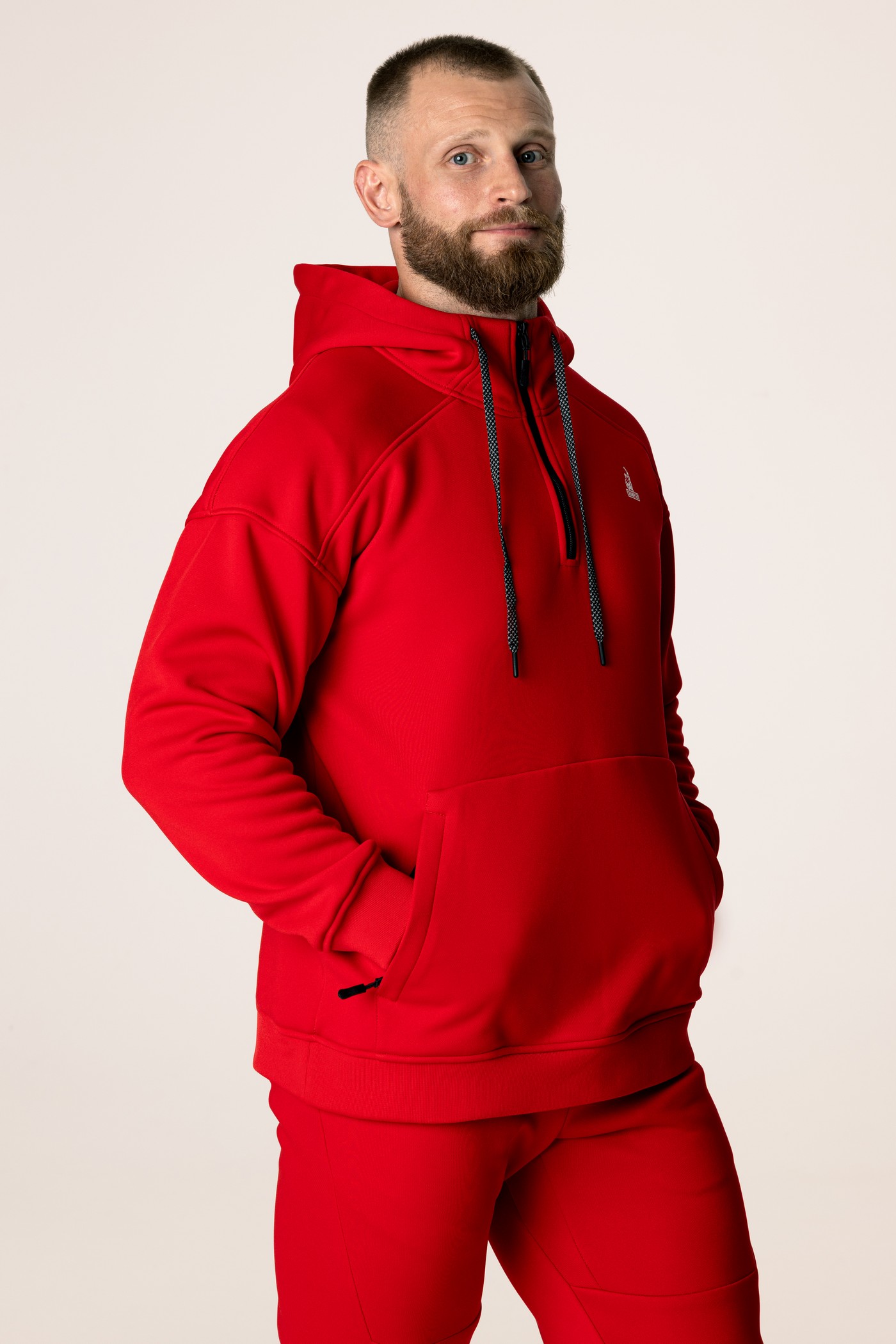 Кофта утепленная мужские с капюшоном CHAMP 2Hoodie Красная