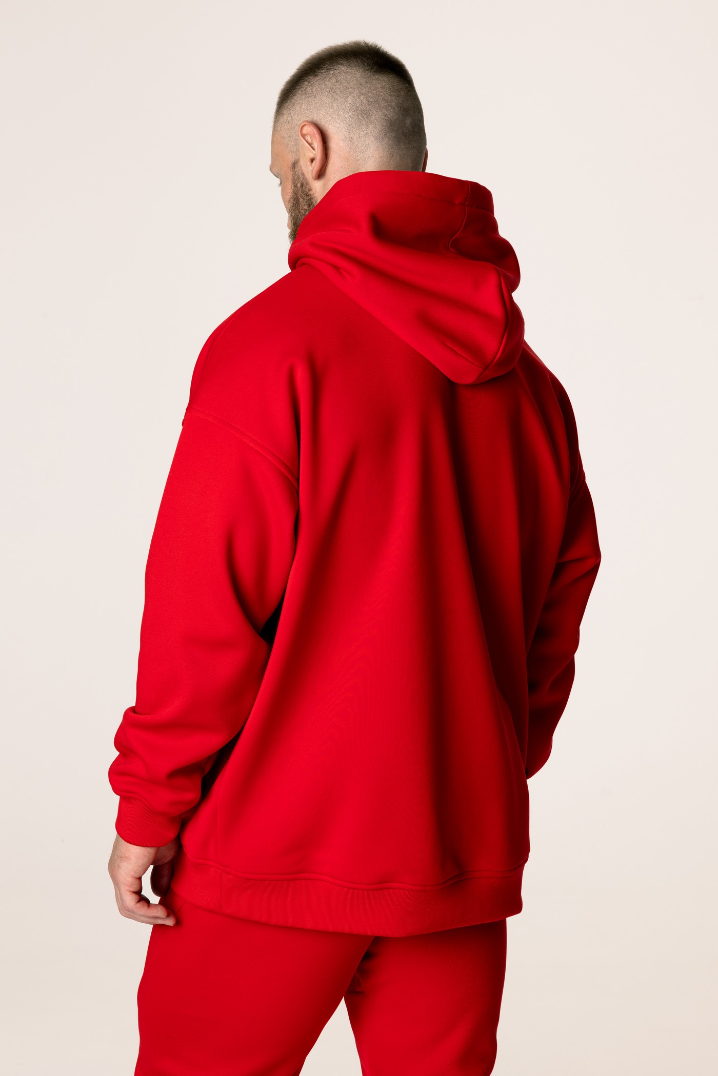 Кофта утепленная мужские с капюшоном CHAMP Hoodie OVERSIZE Красная