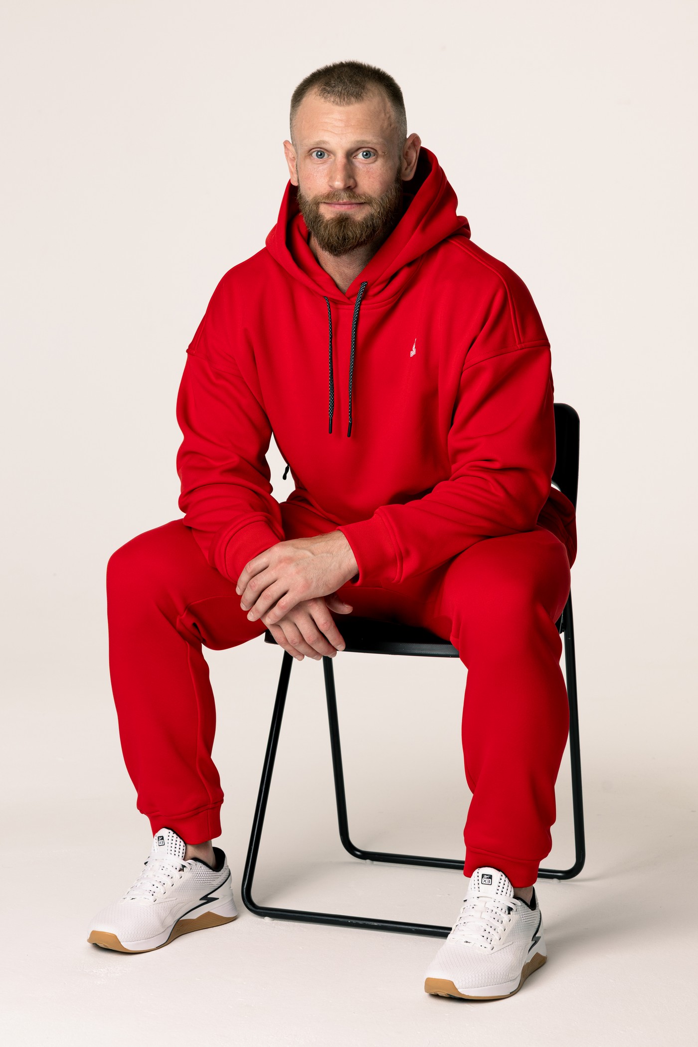 Кофта утепленная мужские с капюшоном CHAMP Hoodie OVERSIZE Красная