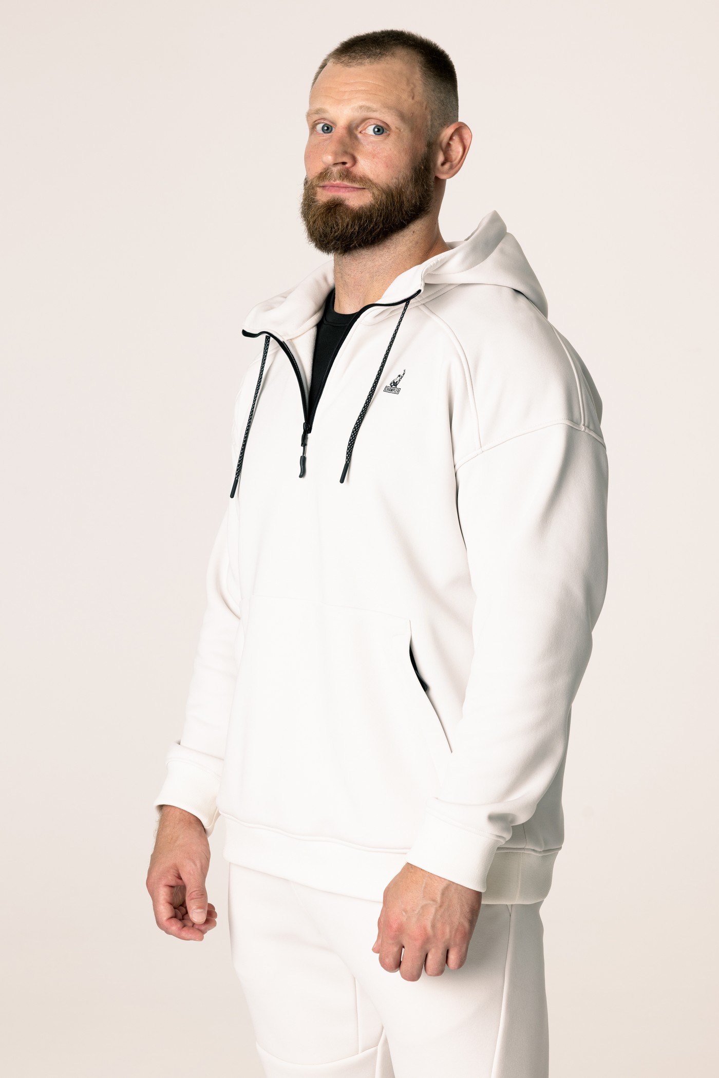 Кофта утепленная мужские с капюшоном CHAMP 2Hoodie Айвори