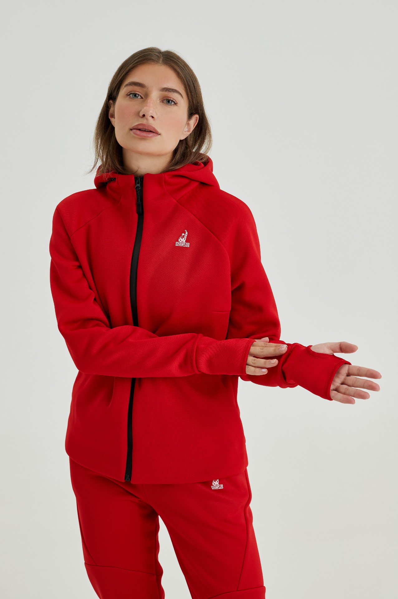 Кофта утепленная женская с капюшоном CHAMP Hoodie Красная