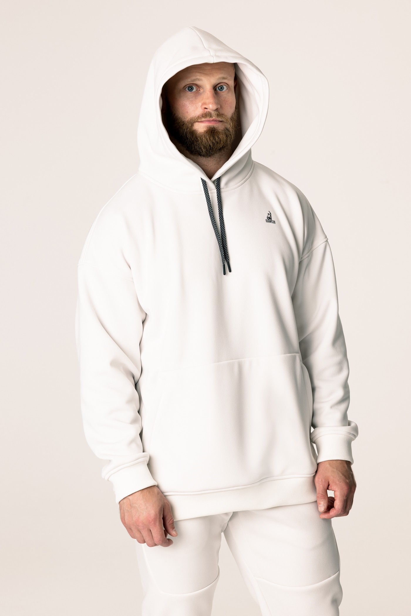 Кофта утепленная мужские с капюшоном CHAMP Hoodie OVERSIZE Айвори
