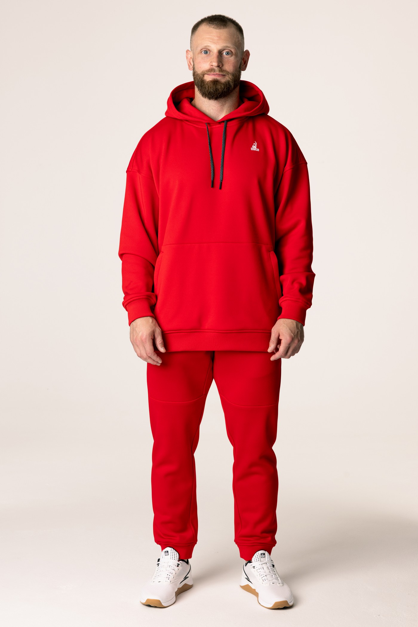 Кофта утепленная мужские с капюшоном CHAMP Hoodie OVERSIZE Красная
